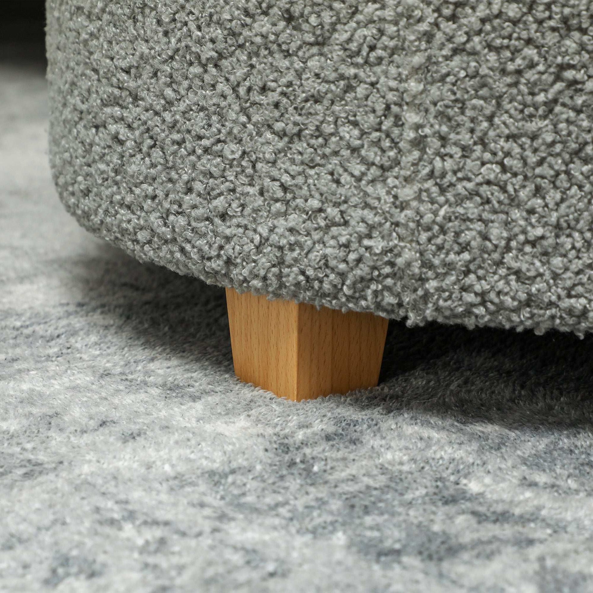 31.8L Teddy Fleece Storage Ottoman - Dark Grey