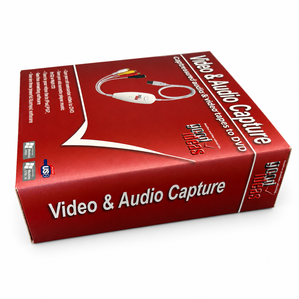Video and audio capture box angled view