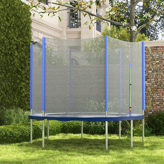 SPORTNOW Trampoline Net Replacement for 8ft Round Trampoline with 6 Straight Poles, Weather-Resistant Trampoline Netting Replacement with Zipped Entrance, Poles Not Included, Blue