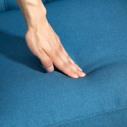 150° Reclining Vintage Retro Old Style Armchair, with footrest - Blue