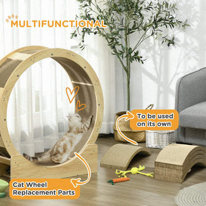 PawHut 4PCs Cat Scratching Board Cat Treadmill Replacement, 55 x 26cm, Brown