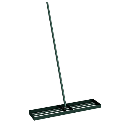 113cm Lawn Levelling Rake / Lawn Lute | 3-Section Handle 169cm | Rust-Resistant Metal | Green