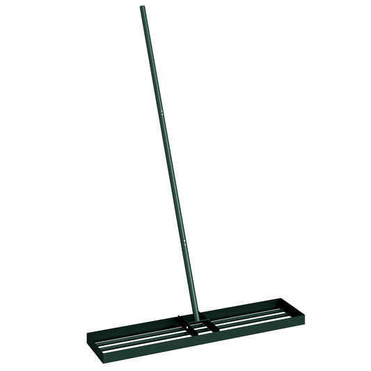 113cm Lawn Levelling Rake / Lawn Lute | 3-Section Handle 169cm | Rust-Resistant Metal | Green