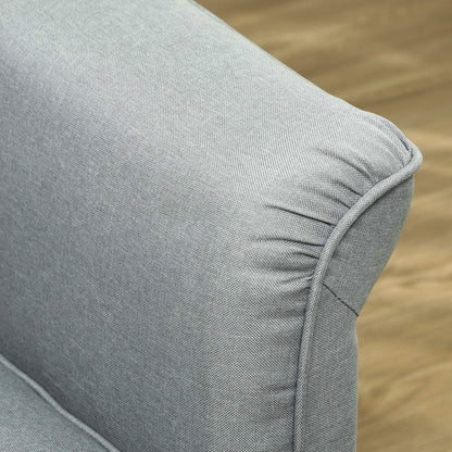 3 Seater Sofa, Modern Fabric Sofa Couch with Spring Cushion, Rubber Wood Legs, 191cm Upholstered Settee for Living Room, Bedroom, Home Office