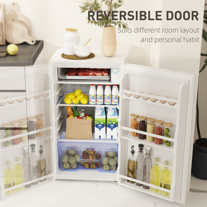 91L Freestanding Under-Counter Fridge Freezer with Lock - White