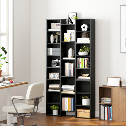 21-Compartment Bookshelf - Black / White