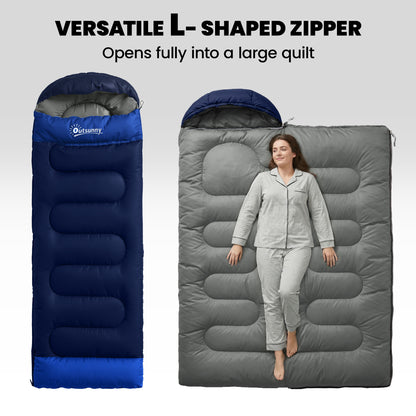 Outsunny Sleeping Bag for Adults, Lightweight & Compact Sleeping Bag, 3 Seasons