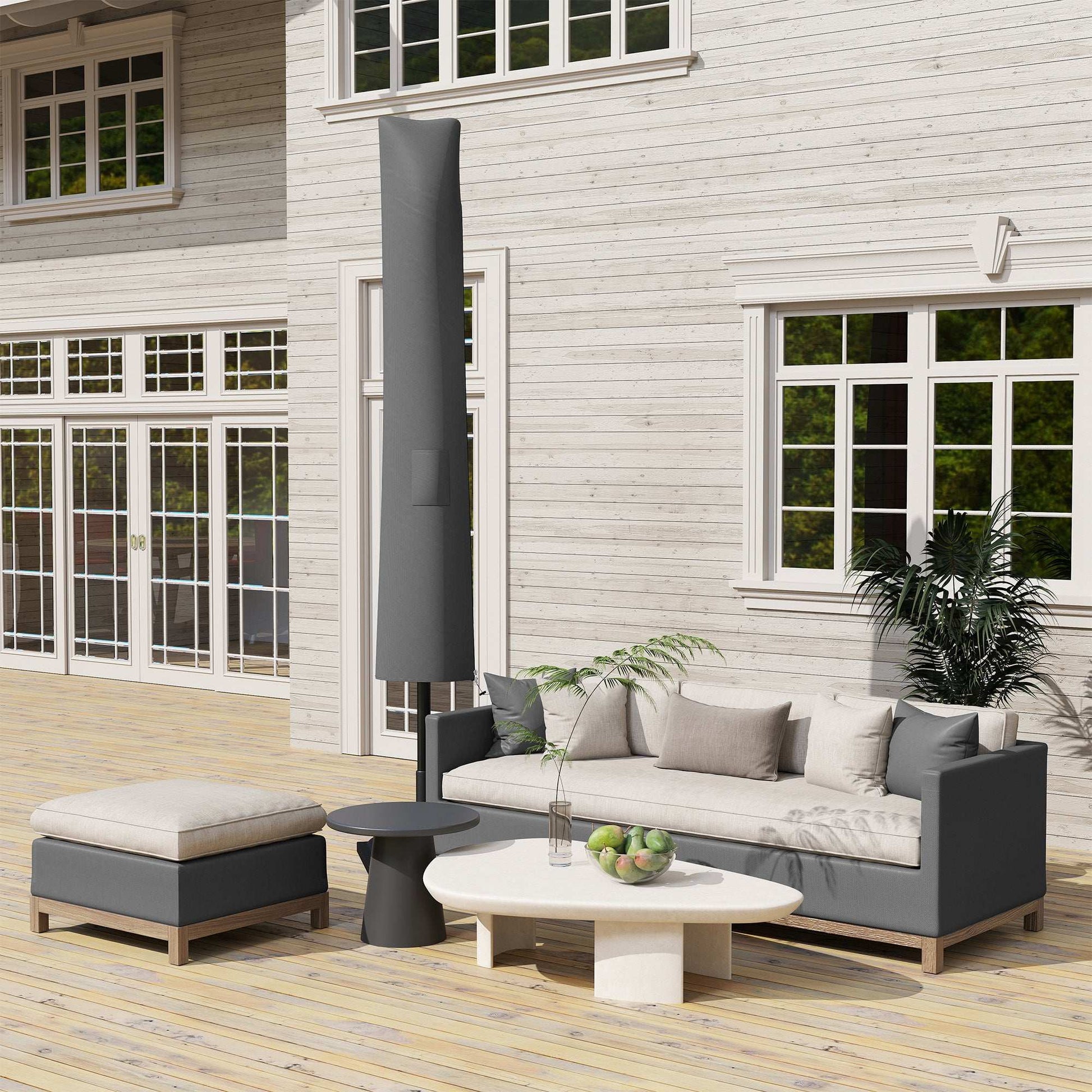 Outsunny Parasol Umbrella Cover - Grey