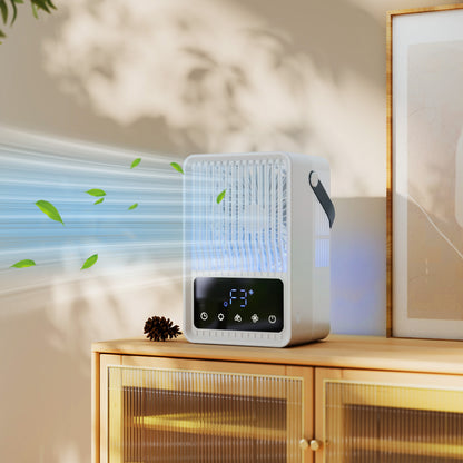 Desk Fan with Mist Humidifier & RGB Light | 550ml Top-Fill Tank | 3 Speeds | 2-Level Mist | Touch Panel | Black