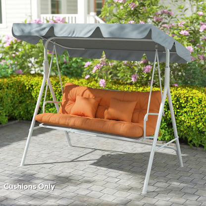 3-Seater Garden Cushion Set | Seat & Back Cushion + 2 Pillows | Water Repellent | Tufted | Orange