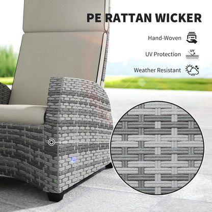 Outsunny 5-Piece Rattan Garden Furniture Set with Cushions - Grey