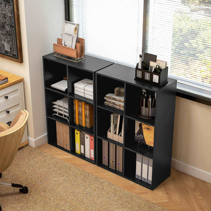 Six-Cube Bookcase - Black Wood Effect