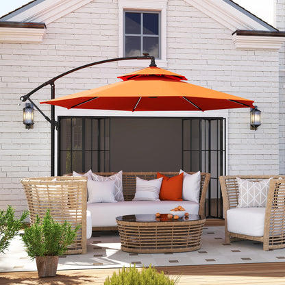Outsunny 3(m) Cantilever Banana Parasol - Orange