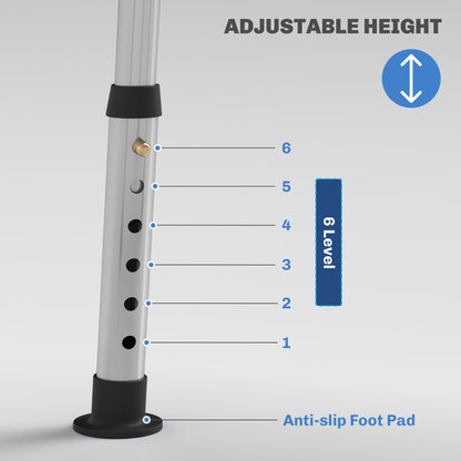 Shower Stool with Backrest, Height Adjustable Chair with Anti-slip Foot Pads And Shower Head Holder, Light Blue