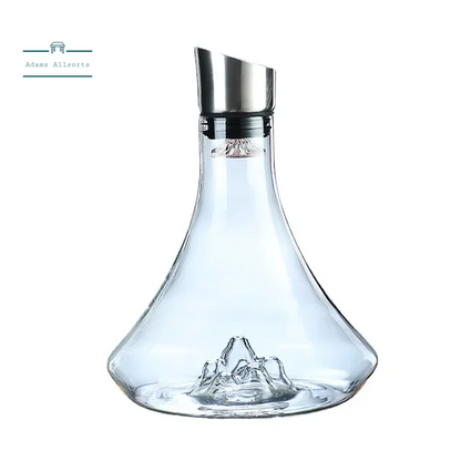 High Grade Guanshan Style Decanter High Borosilicate Glass Wine Bottle Wine Dispenser Snow Mountain Shape 1800Ml Red Wine Bottle
