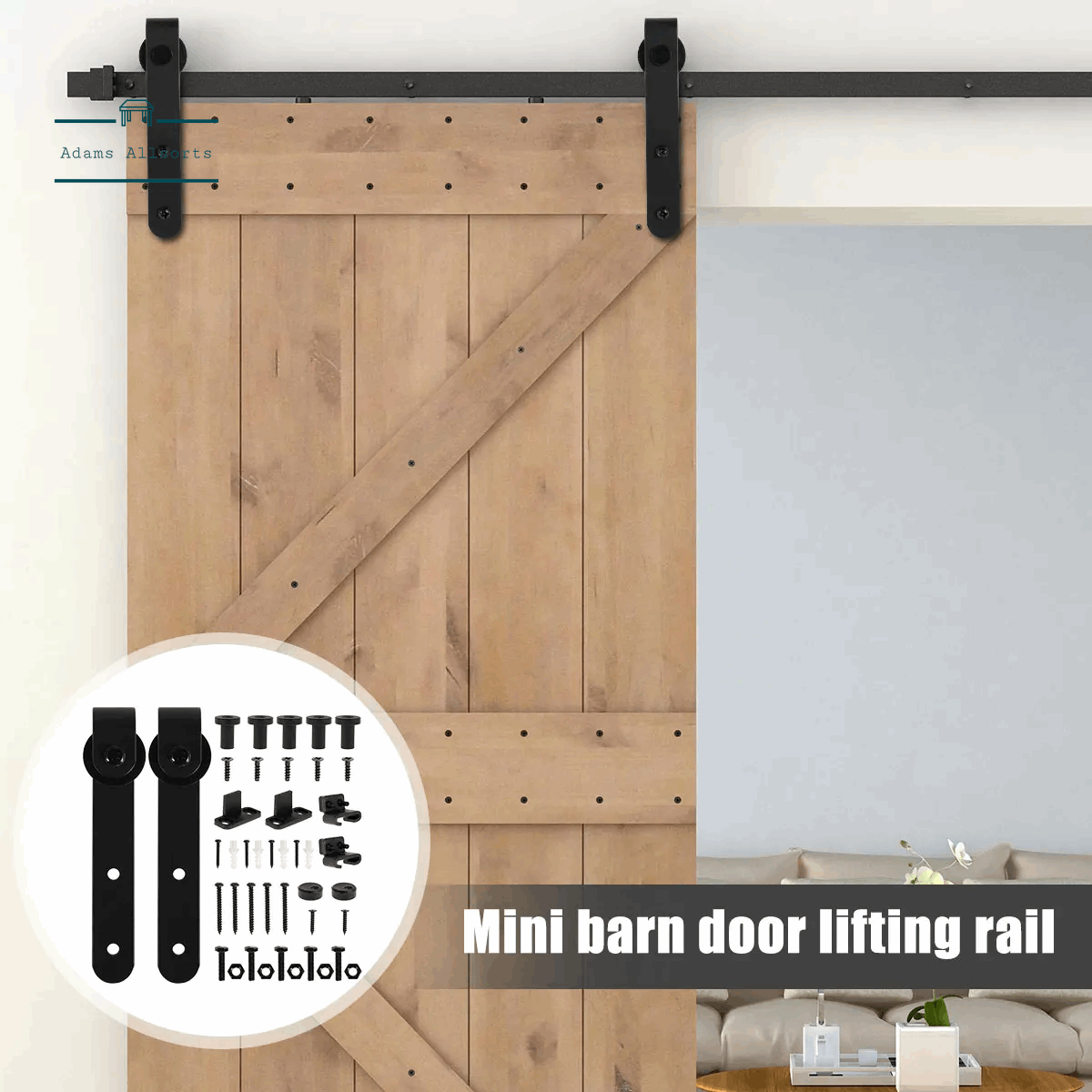 1Set Sliding Barn Door Hardware Kit Smooth and Quiet Super Mini Barn Door Track Kit Durable Easy Assembly Door Panel Accessories