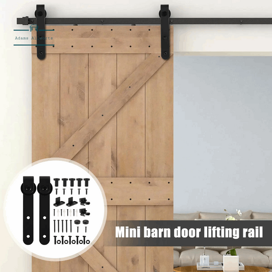 1Set Sliding Barn Door Hardware Kit Smooth and Quiet Super Mini Barn Door Track Kit Durable Easy Assembly Door Panel Accessories
