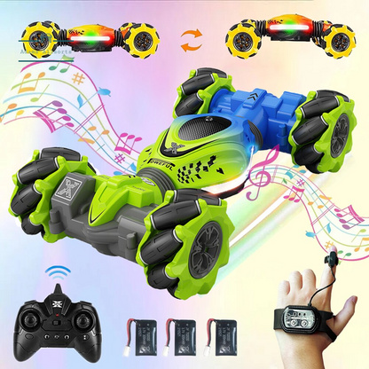 Gesture RC Car, 2.4GHz 4WD Gesture Sensing RC Stunt Car Toys for 6-12 yr Boys Girls, Drift Hand Controlled Remote Control Twist Cars Offroad 360° Rotation With Lights Music for Birthday Gifts