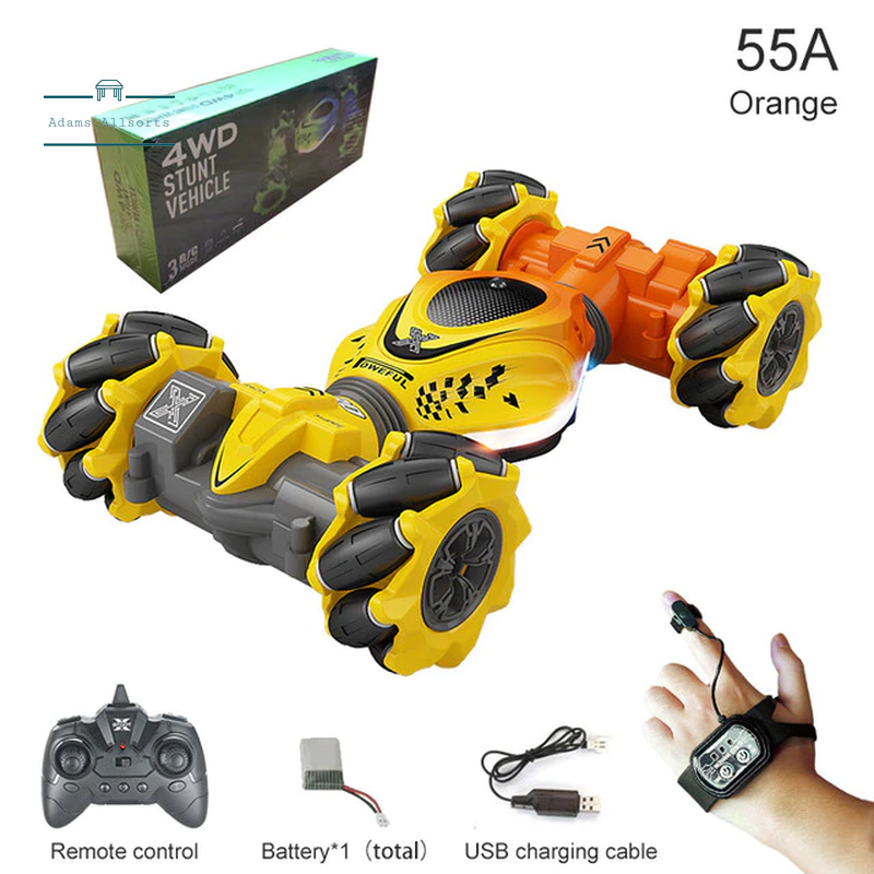 Gesture RC Car, 2.4GHz 4WD Gesture Sensing RC Stunt Car Toys for 6-12 yr Boys Girls, Drift Hand Controlled Remote Control Twist Cars Offroad 360° Rotation With Lights Music for Birthday Gifts