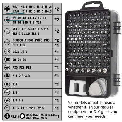 Ultimate 115-In-1 Precision Screwdriver Set For Electronics PC Laptop Phone Macbook Repair Professional Tool Kit For Every Task