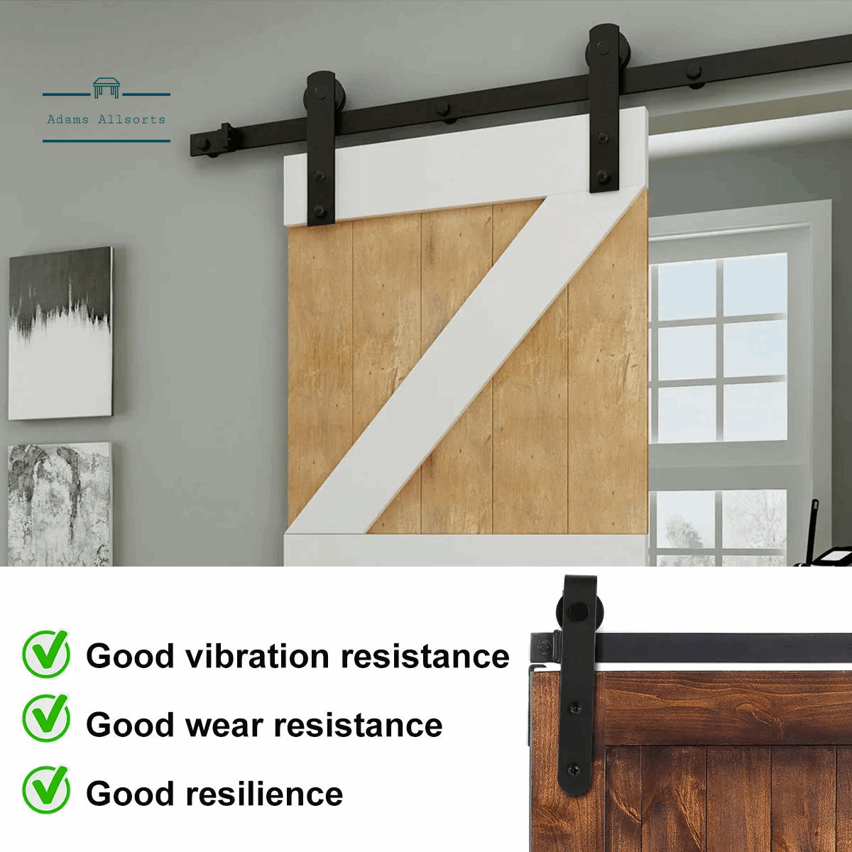 1Set Sliding Barn Door Hardware Kit Smooth and Quiet Super Mini Barn Door Track Kit Durable Easy Assembly Door Panel Accessories