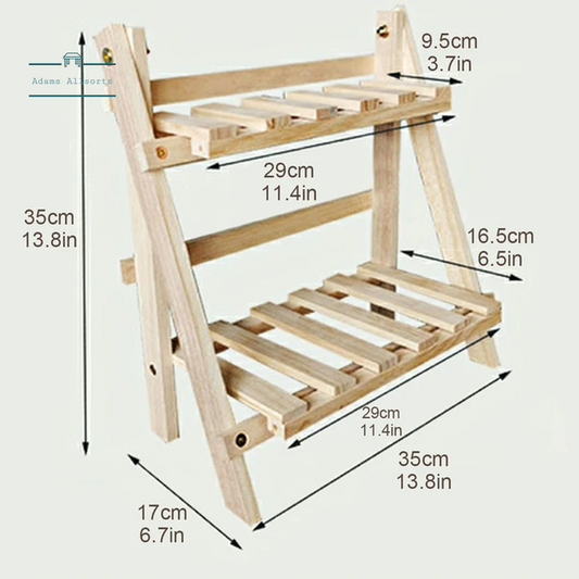Wooden Desktop Storage Rack Double-Layer Desktop Storage Shelf Folding Desk Storage Organizer Heavy-Duty Multifunctional Ins