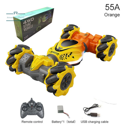 Gesture RC Car, 2.4GHz 4WD Gesture Sensing RC Stunt Car Toys for 6-12 yr Boys Girls, Drift Hand Controlled Remote Control Twist Cars Offroad 360° Rotation With Lights Music for Birthday Gifts
