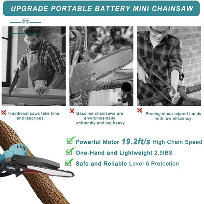 Mini Portable Chainsaw For Makita 18V 6 Inch (No Battery) Woodworking, Small Handheld Electric Logging 
