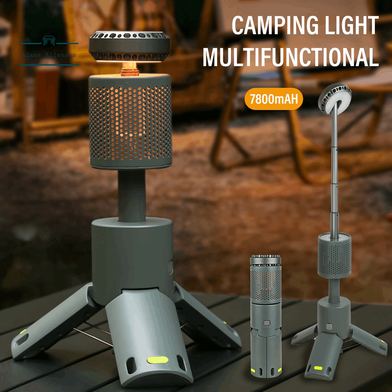LED Outdoor Camping Lantern, UBS Rechargeable, Adjustable Colour Temperature Outdoor Portable Lantern, IP65 Waterproof 
