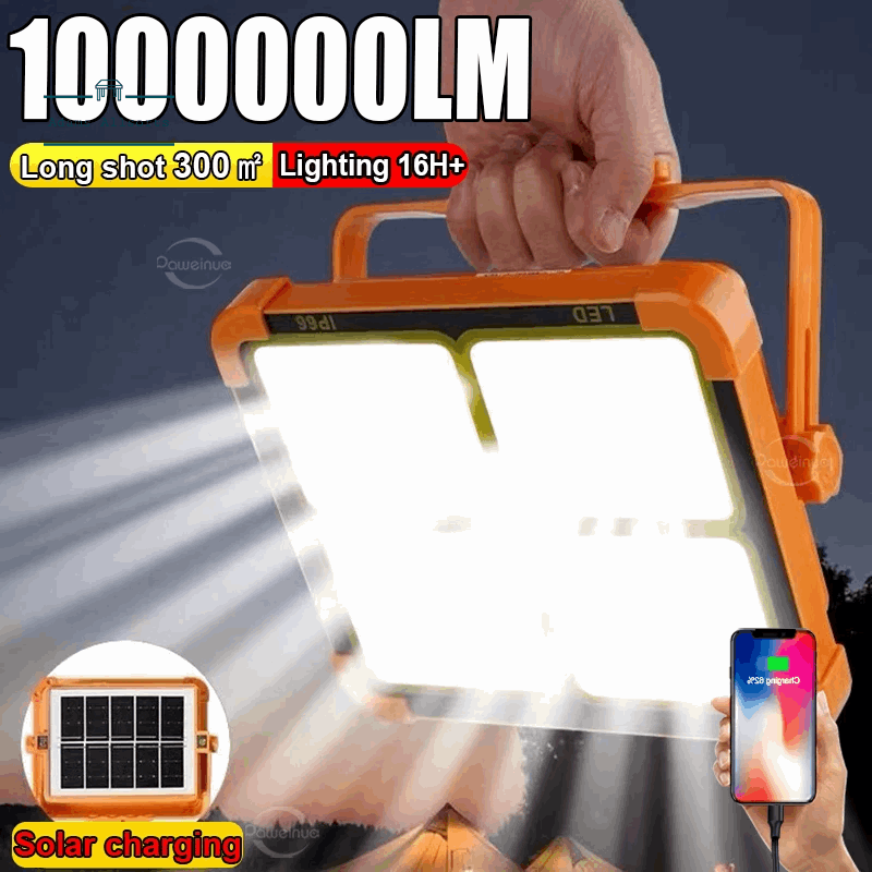  20000Mah Solar Rechargeable Camping Lantern High Power Bank LED Tent Light Repair Emergency Lamp