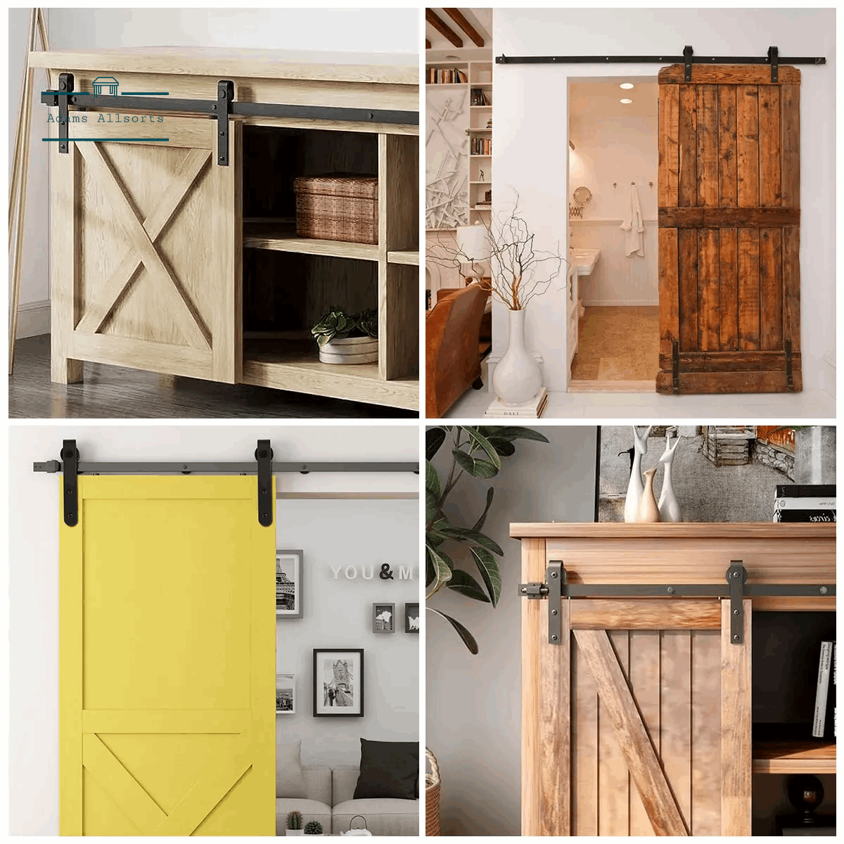 1Set Sliding Barn Door Hardware Kit Smooth and Quiet Super Mini Barn Door Track Kit Durable Easy Assembly Door Panel Accessories