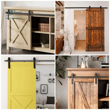 1Set Sliding Barn Door Hardware Kit Smooth and Quiet Super Mini Barn Door Track Kit Durable Easy Assembly Door Panel Accessories