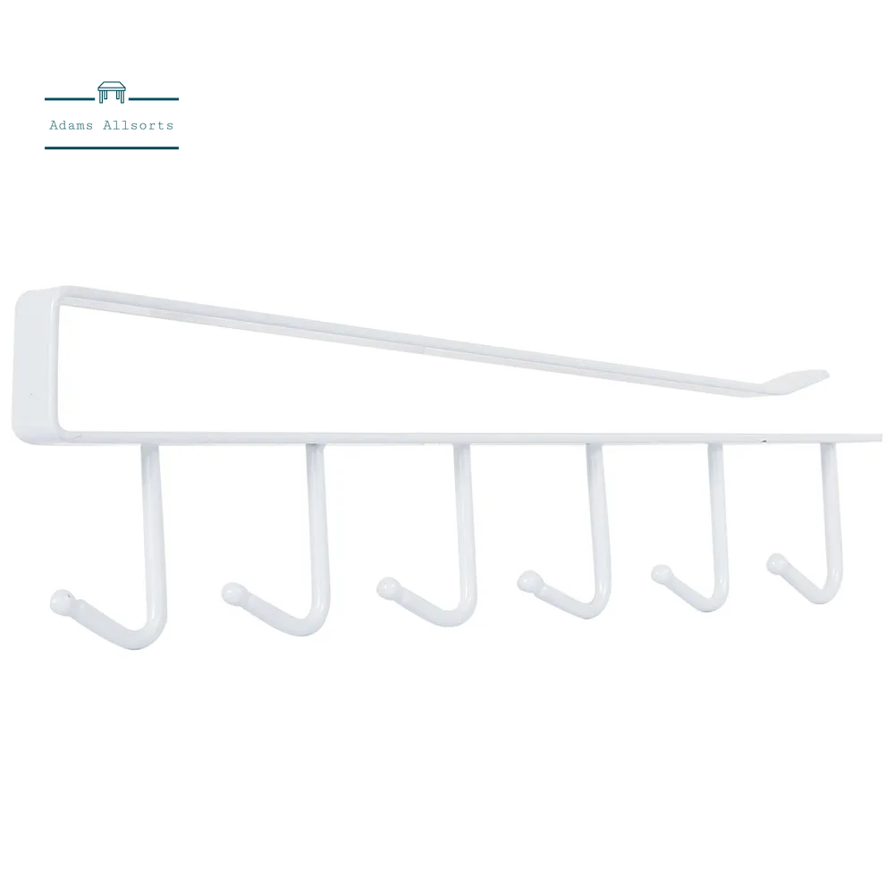 Multifunctional  6 Hooks Under Shelf Mug Cup Wine Glass Holder Hanger Rack Organiser Kitchen Utensil Without Drilling 