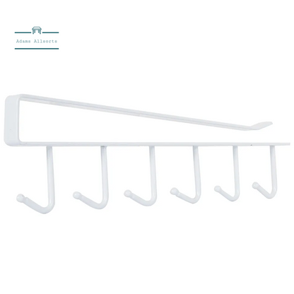 Multifunctional  6 Hooks Under Shelf Mug Cup Wine Glass Holder Hanger Rack Organiser Kitchen Utensil Without Drilling 