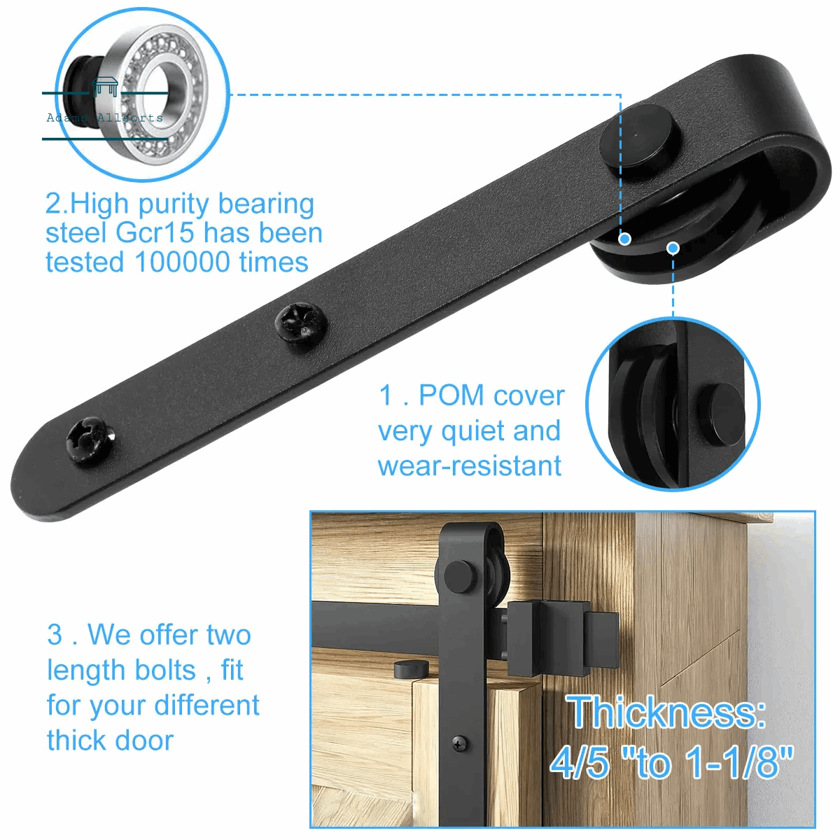 1Set Sliding Barn Door Hardware Kit Smooth and Quiet Super Mini Barn Door Track Kit Durable Easy Assembly Door Panel Accessories