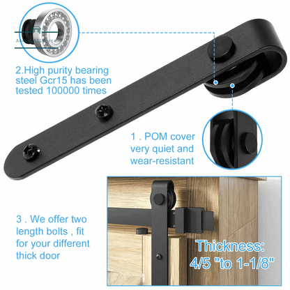 1Set Sliding Barn Door Hardware Kit Smooth and Quiet Super Mini Barn Door Track Kit Durable Easy Assembly Door Panel Accessories