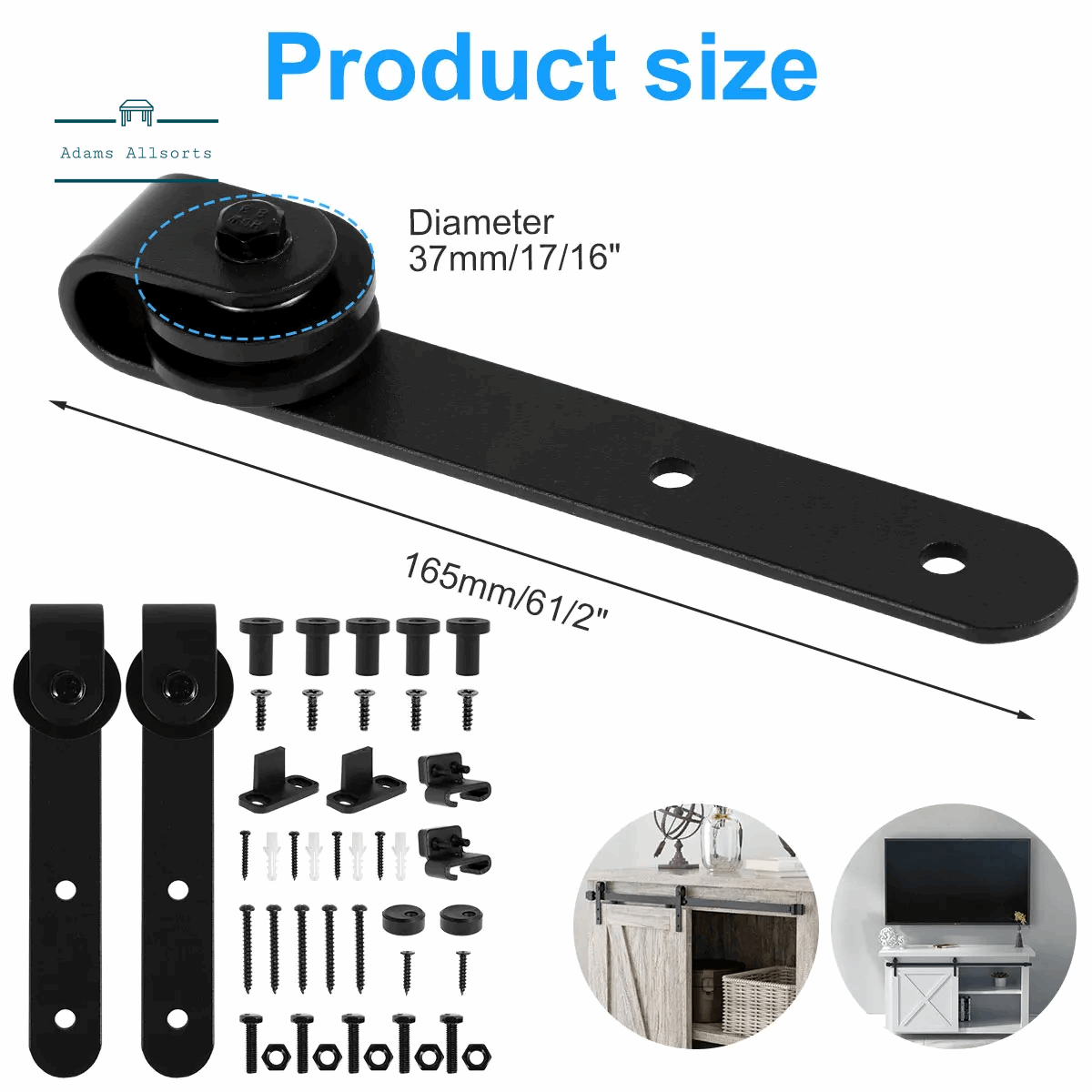 1Set Sliding Barn Door Hardware Kit Smooth and Quiet Super Mini Barn Door Track Kit Durable Easy Assembly Door Panel Accessories