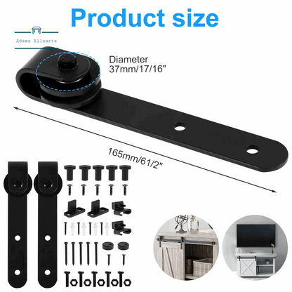 1Set Sliding Barn Door Hardware Kit Smooth and Quiet Super Mini Barn Door Track Kit Durable Easy Assembly Door Panel Accessories