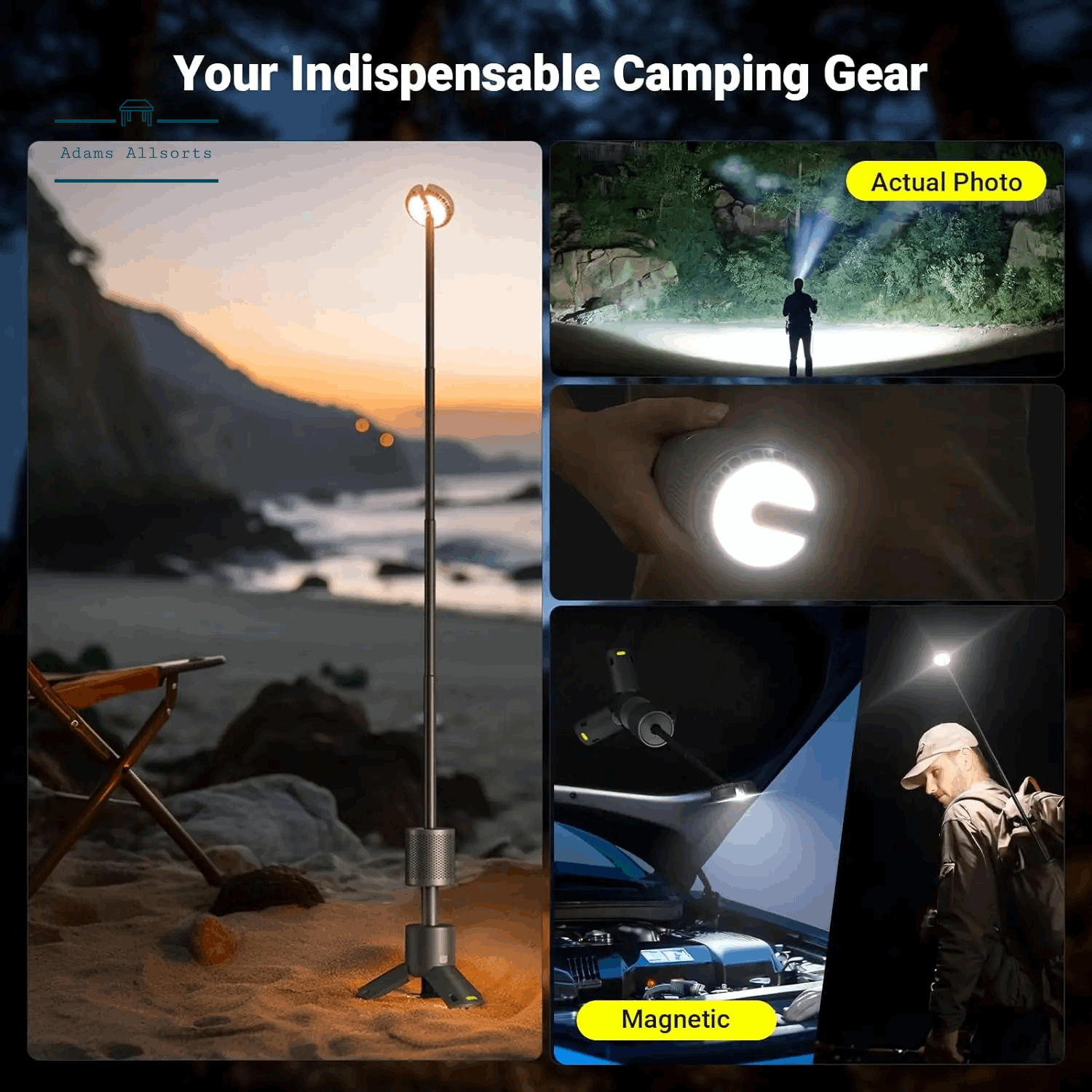 LED Outdoor Camping Lantern, UBS Rechargeable, Adjustable Colour Temperature Outdoor Portable Lantern, IP65 Waterproof 