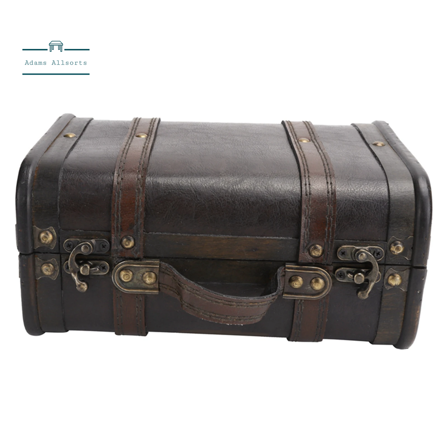 Retro Suitcase Wooden Storage Box Studio Decoration Window Display Photography Props Suitcase with Handle 24X17.3X11.9Cm