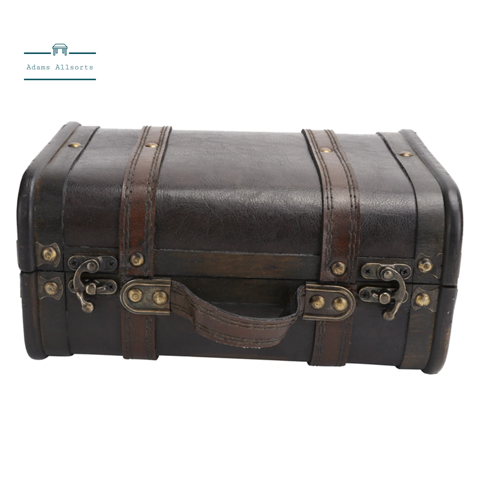 Retro Suitcase Wooden Storage Box Studio Decoration Window Display Photography Props Suitcase with Handle 24X17.3X11.9Cm