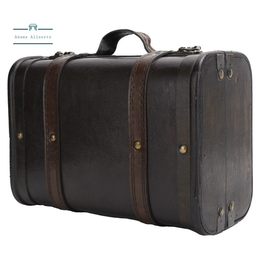 Retro Suitcase Wooden Storage Box Studio Decoration Window Display Photography Props Suitcase with Handle 24X17.3X11.9Cm