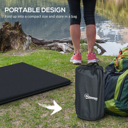 Outsunny Camping Dome Tent W/ Self Inflatable Mattress, 1 Person, Removable Rainfly, 2000mm Waterproof, Portable W/ Bags for Fishing Hiking