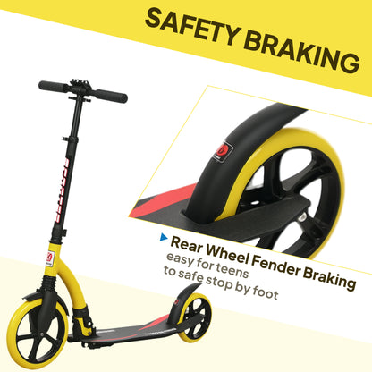 Foldable Kick Scooter with Double Shock Absorption and Big Wheels, Height Adjustable Aluminium Frame Big Wheel Scooter for 14+ Teens Adult