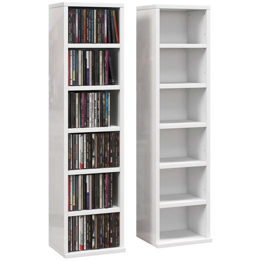 Set of Two 102 CD Storage Freestanding Cabinet Units - High Gloss