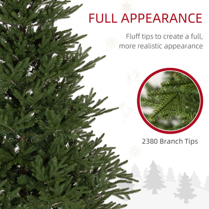 6ft Artificial Christmas Tree with 2380 Tips, Metal Base, Realistic, Easy to Assemble, Green