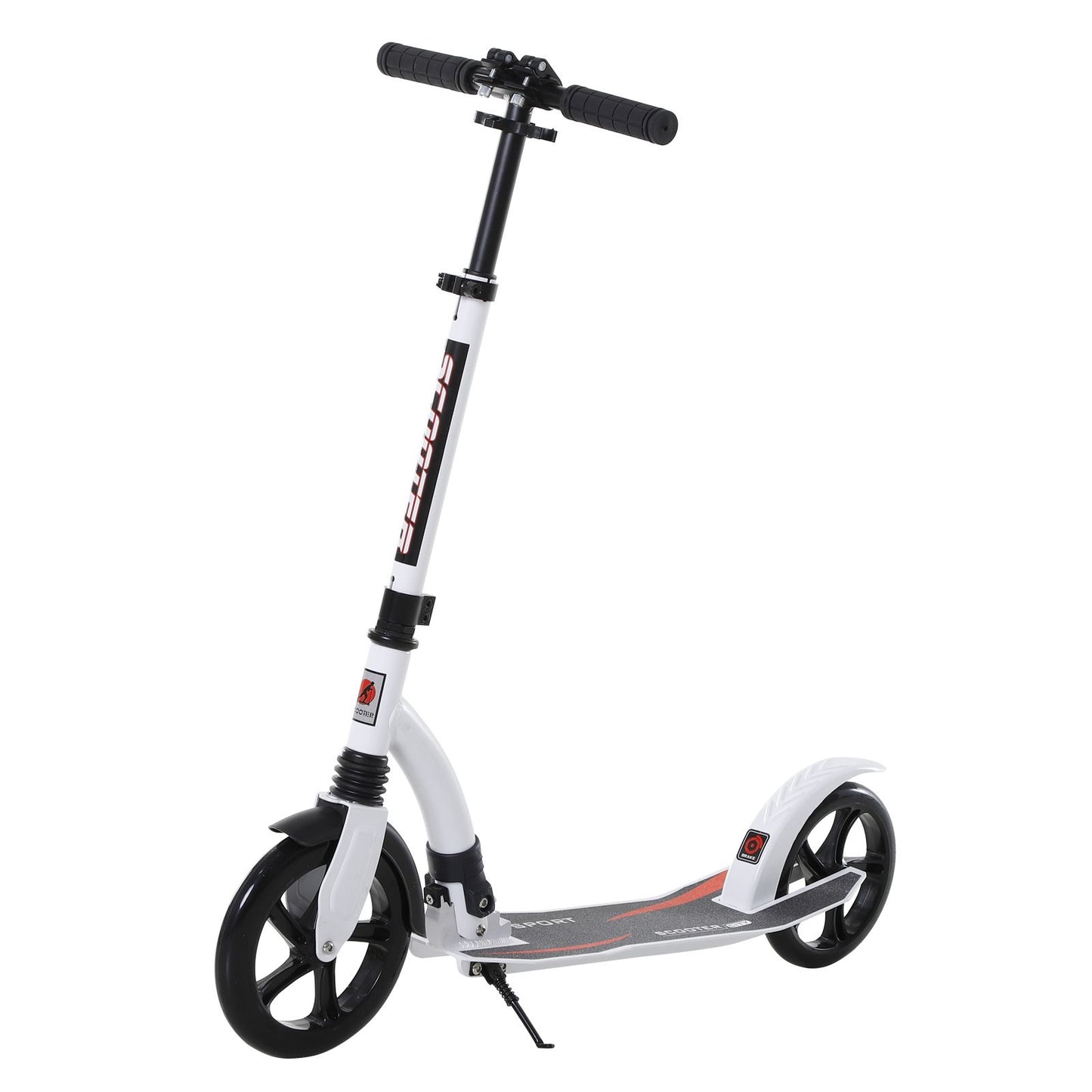 Teen/Adults Aluminium Folding Kick Scooter W/ Shock Mitigation System White