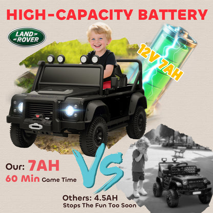 AIYAPLAY Kids Official Licensed Land Rover Defender 110 SVX Ride On Car with Remote Control, Music, Horn, 4 Spring Suspension Wheels, LED Lights for 3-5 Years Old