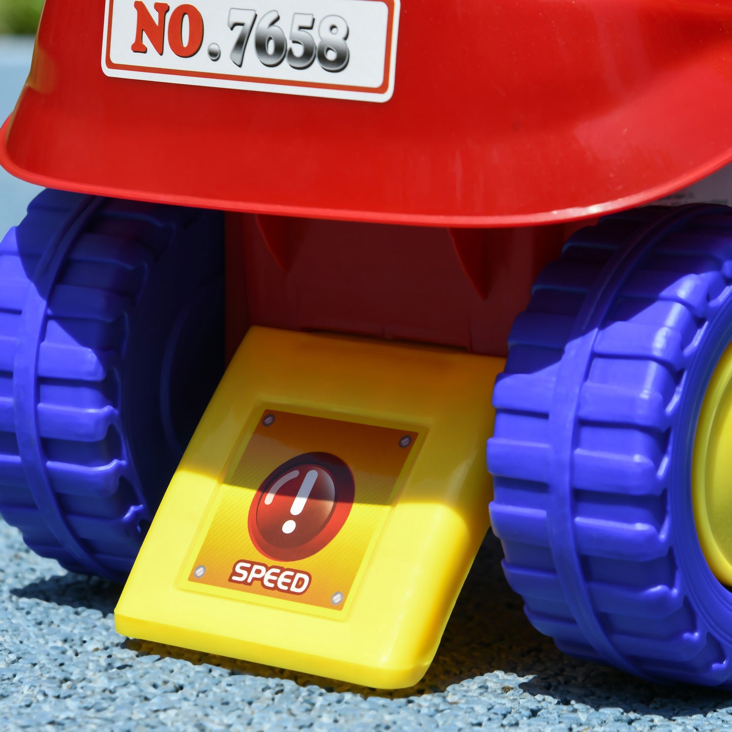 AIYAPLAY Toddlers Ride On Fire Truck Foot to Floor Design with Under Seat Storage, Steering Wheel, Music, Light, for 1.5-3 Years, Red