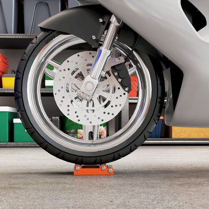 Motorcycle Wheel Cleaning Roller Maintenance Stand with Steel Frame, Aluminium Rollers, for Tyre Cleaning and Chain Lubrication, Fit Tyre Width < 180mm, Bikes < 485lb, Orange